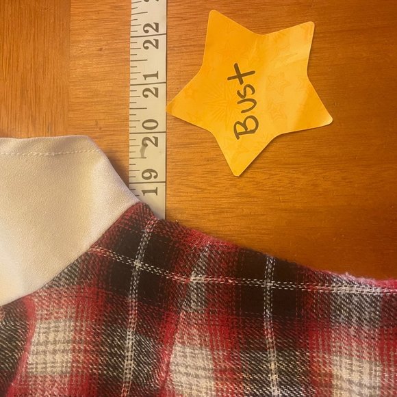 Unif Medium Plaid red dress with pointed white collar - Picture 5 of 8